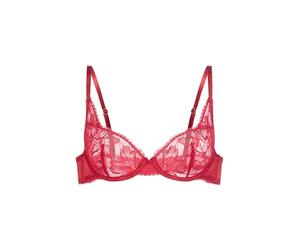 Dorina Perfect Lace Ungefütterter Plunge-BH mit Bügel - Konturiertes Design & Natürlicher Lift - Verstellbarer Halt für Geformte Silhouette, Rot
