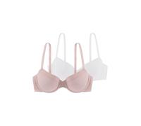 Dorina Set aus 2 niedrig gepolsterten Halb-BHS,Rosa/Elfenbein,85C