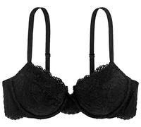 Dorina Spitze Lace BH, 3/4-Schale Demi Damen Comfort leicht gepolsterter Bügel-BH, Lianne D17163A, Schwarz ,70A