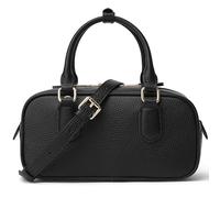 DORIS&JACKY Geldbörse aus echtem Leder für Damen, kleine Umhängetasche, Boston Barrel Handtaschen mit abnehmbarem Riemen, 1-schwarz, Small