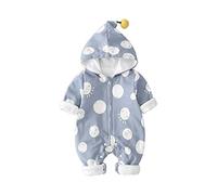 DorkasDE Baby Strampler Neugeborene Kleinkinder Strampleranzug Overall Cartoon Jumpsuit Frühling Herbst Babykleidung mit Kapuze (Größe 80 (Höhe 60-65cm), Blau)