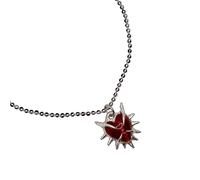 Dornen-Herz-Anhänger-Halskette, handgefertigte-Rot