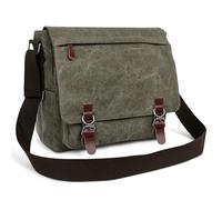 DORRISO Herren Umhängetasche Mode Schultertasche Leinwand Schultertaschen für 13.3 Zoll Laptop Kuriertasche Casual Reise Männer Kuriertasche Laptoptasche Grün