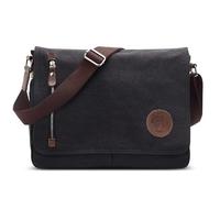 DORRISO Mode Umhängetasche Herren Schultertasche Canvas Schultertaschen für 14 Zoll Laptop Kuriertasche Männer Casual Reise Schule Schultertasche Kuriertasche Schwarz