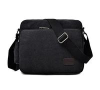DORRISO Mode Umhängetasche Herren Schultertasche Canvas Schultertaschen Männer Casual Reise Bergsteigen Schultertasche Kuriertasche Schwarz A