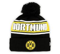 Dortmund Borussia BVB Bommelmütze - New Era Wintermütze Schwarz Gelb - Offizieller BVB Fanartikel - Warme Strickmütze Herren Damen Beanie