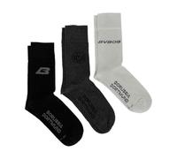 Dortmund Borussia BVB Business Socken 3-er Set (DE/NL/SE/PL, Numerisch, 43, 46, Regular, Regular, 1, Schwarz, Grau, Hellgrau)