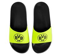 Dortmund Borussia BVB Neon Badeschlappen Slides Badelatschen (black/neon, EU Schuhgrößensystem, Erwachsene, Numerisch (von/bis), M, 41, 42)