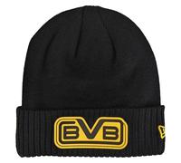 Dortmund Borussia BVB Retro Beanie Schwarz - New Era Wintermütze Herren Damen - Offizielle BVB Fan Mütze, Warm & Stylisch
