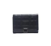 DOSERTY Stilvolle kurze Geldbörse aus PU-Leder, Geldorganizer, Kreditkartenetui für Damen, leichte Reisebrieftasche, Schwarz , Mass Beauty