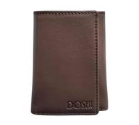DOSHI - Durable Vegan Slim Trifold Wallet for Men - RFID Protection Vegan Leather Wallets with Card Slots and ID /Photo Window - Luxury Men's Wallet with Folded Edges Design - Black, Braun, Dreifach