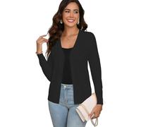 Dosieyeo Leichte Strickjacke Damen Langarm Cardigan mit Knöpfen Casual V Ausschnitt Feinstrickjacke für Herbst Frühling schwarz,M