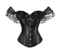 DOTBUY-SHOP Korsett Bauchweg Damen, Kurze Ärmel Corsage Oberteil Vintage Korsage Vollbrust Palaststil Corsage Top Wäsche Gothic Shaper Bustier Corset Korsage Bridal