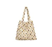 DOTBUY-SHOP Strandtasche, Große Korbtasche 2025 Perlentaschen Damen Sommer Leger Korbtaschen Damen, Handgewebte Sommertaschen für Sommerurlaub, Reisen & Urlaub (Edelsteine)