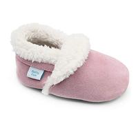 Dotty Fish Hausschuhe für Babys und Kleinkinder. Pantoffeln. Kinderschuhe. Krabbelschuh aus Wilderleder. Plüsch Warmes Fleecefutter. Hellrosa. 6-12 Monate (19 EU) Jungen. Mädchen