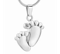 DOTUIARG Anhänger, Einäscherung, Gedenkschmuck, Edelstahl-Urne, Halskette für Asche, Grabchen-Schmuck, Silber