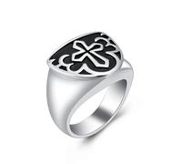 DOTUIARG Herren Andenken Ring für Asche Kreuz Muster Edelstahl Einäscherung Schmuck Beerdigung Gedenkurne Ringe