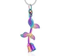DOTUIARG Rosenblütenblatt-Anhänger Einäscherungsschmuck Asche Erinnerungsstücke Schmuck Souvenir Rosenhalskette für Frauen