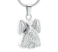 DOTUIARG Wing Heart Crystal Edelstahl Einäscherungshalskette für Asche Urne Souvenir Gedenkanhänger Schmuck