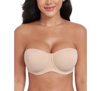 DotVol Damen Push Up Trägerlos BH mit Bügel Große Größen | Demi-BH,Starker Halt,Rutschfest,Rückenfrei,mit Abnehmbaren Trägern,Multiway BHs, Für Brautkleider,Ballkleider