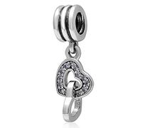 Double Heart Charm 925 sterlign Silber Love Charm Jahrestag Charm Christmas Charm für Pandora Charme Armband