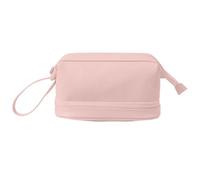 Double Layer Makeup Bag - Large Travel Cosmetic Pouch, Zipper Closure, PU L | Spacious 23,5 cm Double Layer Design, Durable PU Leather Build, Secure Zipper Closure, Versatile Storage, Compact Travel Size