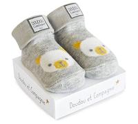 DOUDOU ET COMPAGNIE-GEBURTSSOCKEN Sortiment grau (4 Modelle)-0-6 Monaten-DC3704