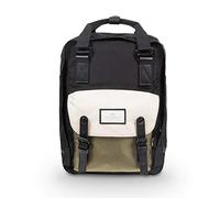 Doughnut MACAROON JUMANJI Rucksack Unisex 16L mit Laptopfach I Studenten-Rucksack funktionell & handgefertigt I ideal als Reise-Rucksack oder City-Rucksack I Daypack in Black x Slate Green