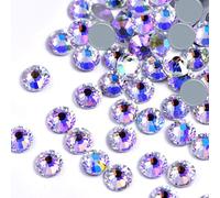 Dowarm 1440 St?ck Hotfix-Kristall-Strasssteine f?r Kleidung, Basteln, Hotfix-Kleber auf flacher R?ckseite, Kristalle zum Aufb?geln (Mondlicht/Ste