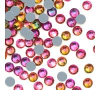 Dowarm 1440 St?ck Kristall-Hotfix-Strasssteine, Hotfix-Kristalle zum Basteln, Kleidung, flache R?ckseite, Glaskristalle zur Dekoration, runde Ede