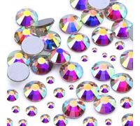 Dowarm 2650 Stck Kristall-Strasssteine mit flacher Rckseite, zum Aufkleben, 6 Gren: 1,5 mm, 2 mm, 2,8 mm, 4 mm, 4,8 mm, 6,5 mm, nicht Hotfix-