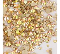 Dowarm 2650 Stck Kristall-Strasssteine ??mit flacher Rckseite zum Kleben, runde Edelsteine, 6 Gren, 1,5 mm 6,5 mm, nicht hotfixierte Krista