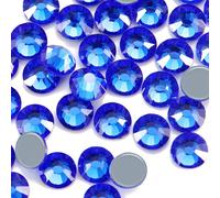 Dowarm Hotfix-Kristall-Strasssteine, Hotfix-Kristalle zum Basteln, Kleidung, flache R?ckseite, Glaskristall zur Dekoration, runde Edelsteine (Sap