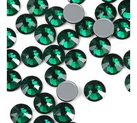 Dowarm Hotfix Kristall-Strasssteine, Hotfix-Kristalle zum Basteln, Kleidung, flache Rückseite, Glaskristall für Dekoration, runde Edelsteine (Smaragdgrün/Grün, SS20, 1440 Stück)