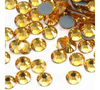 Dowarm Hotfix-Kristall-Strasssteine SS30, Hotfix-Kleber auf flacher R?ckseite, zum Aufb?geln, Kristall-Strasssteine (Topas SS30), 288 St?ck