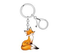 DOWAY Acryl Eleganter Fuchs Schlüsselanhänger Schlüsselring Rucksack Zubehör Handtasche Charms Fuchs Geschenke für Frauen Kinder Mädchen Auto Schlüsselbund (Orange)