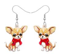 DOWAY Acryl Siberian Husky Chihuahua Beagle Dackel Yorkshire Terrier Mops Hund Ohrringe Hanging Dangle Drop Pet Schmuck für Damen Mädchen Kinder Charme Geschenk (Chihuahua D)