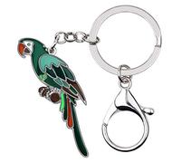 DOWAY Cute Ara Papagei Schlüsselanhänger Auto Zubehör Schlüssel Charms Geldbörse Handtaschen Anhänger Vogel Schlüsselring Geschenke (Grün)