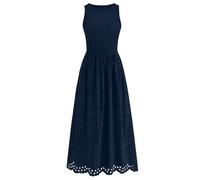 dowerme Damen-Sommerkleider 2026, lässig, ärmellos, Rundhalsausschnitt, A-Linie, Boho, Spitze, Ösen, Baumwolle, Tank-Maxikleid mit Taschen, Marineblau, Groß