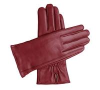 Downholme Klassische Lederhandschuhe mit Innenfutter aus Kaschmir für Damen (Burgunderrot, XS)