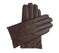 Downholme Klassische Lederhandschuhe mit Innenfutter aus Kaschmir für Herren (Braun, M)