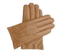 Downholme Klassische Lederhandschuhe mit Innenfutter aus Kaschmir für Herren (Hellbraun, XL)