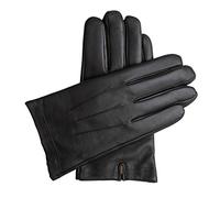 Downholme Klassische Lederhandschuhe mit Innenfutter aus Kaschmir für Herren (Schwarz, L)