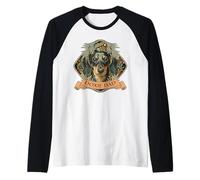 Doxie Dad Black and Tan Dackel Raglan
