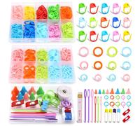 Doxiru 381-teiliges Set bunter Maschenmarkierer für Häkelarbeiten | Farbenfrohe Maschenmarkierer mit 3 Aufbewahrungsboxen für Häkel Strick und Webzubehör ideal für Anfänger und Fortgeschrittene