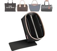 Doxo Handtaschen-Organizer-Einsatz mit formgebendem Boden, 2-teiliges Set, kompatibel mit Speedy 25, Lepliage S, Neverfull, Onthego, Carryall, Graceful, Noe und weiteren, Größe M, Schwarz