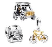 Doyafer 925 Sterling Silber Charms Rose Blüten Katze Schmetterlinge Schildkröte Mutter Familie Stethoskop Reise Sicherheit Armbänder Halskette Clip Für Frauen