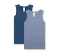 Sanetta Jungen-Unterhemd (Doppelpack) dunkelblau & hellblau Jungen-Unterhemd blau Baumwolle | 2er Set Kinder-Unterhemd