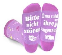 DPKOW Geschenk Oma Socken Lustige Baumwolle SOCKEN für Geburtstagsgeschenk Oma Nützliche Geschenk für Weihnachten, Socken Frauen 37-45, Bitte nicht stören, OMA ruht ihre Augen aus