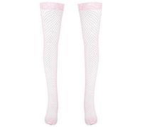dPois Herren Sissy Dessous Kniestrümpfe Halterhose Nylon Strümpfe Fischnetz Overknee Socken Stocking Stretch Unterwäsche Nachtwäsche Rosa One Size